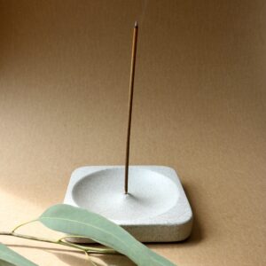 polished concrete incense holder - sand