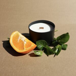 black travel candle - aperol and orange